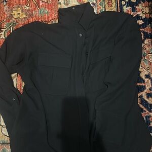 H&M black button up blouse size medium